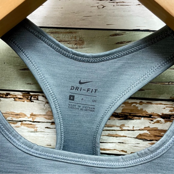 Nike Women's Dri-FIT Swoosh Size Small Support Padded Sports Bra Grey Black - Picture 4 of 4